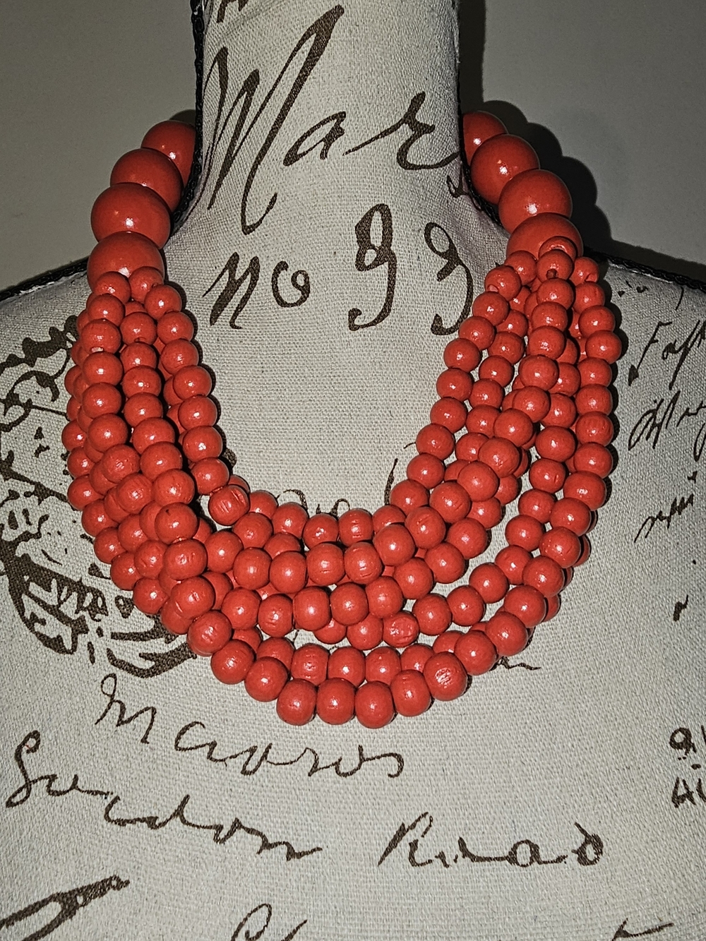 Statement Coral Multi-Strand Beaded Necklace for Women